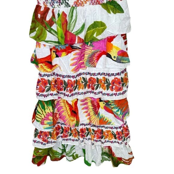 NEW Farm Rio Mixed White Prints Layered Dress Size Medium - Picture 8 of 11